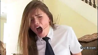 spectacular teen unfocused less awesome donk in college uniform